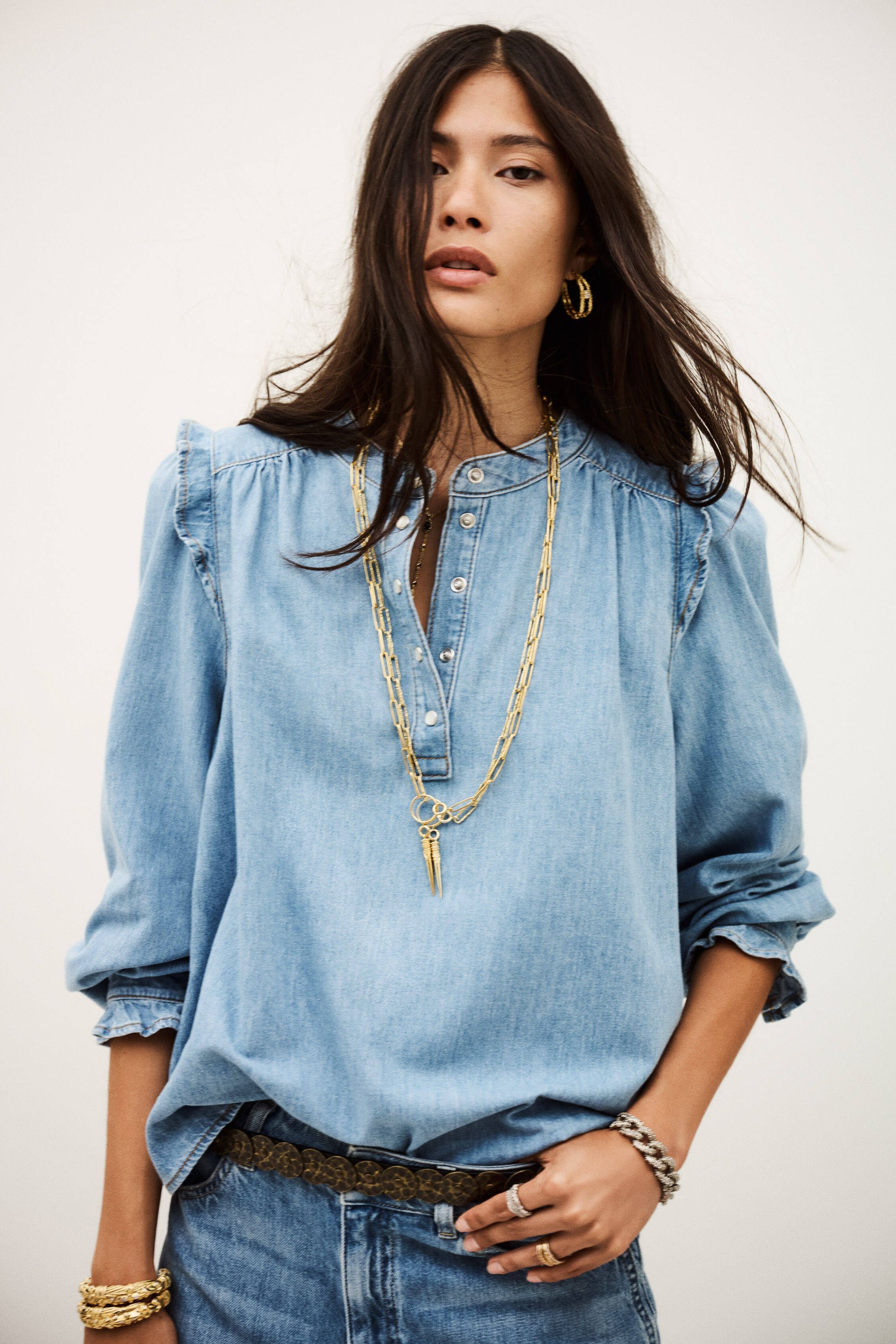 Denim Top Lio Blue // ba&sh US