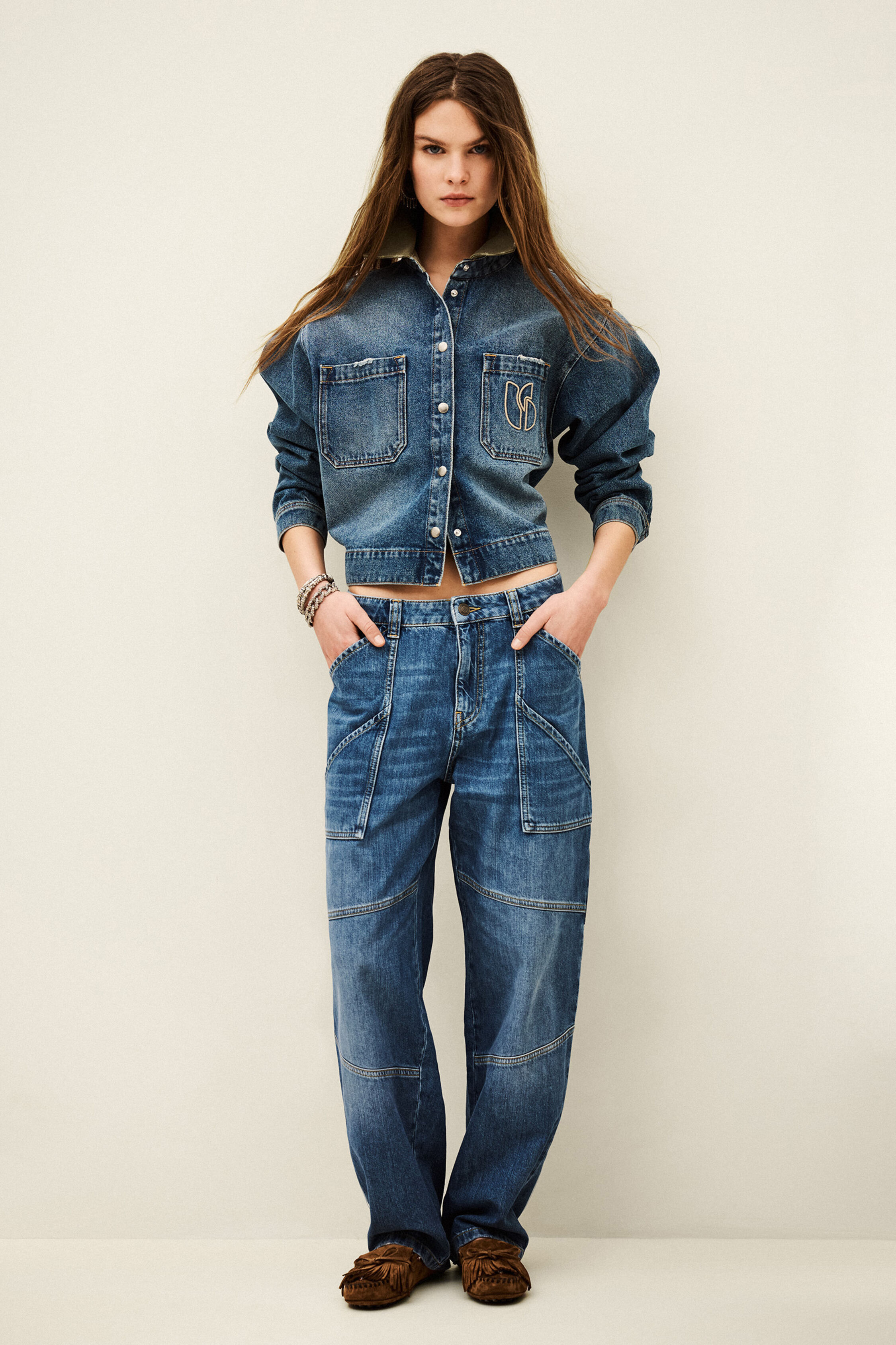 Textured Cargo Jeans Moyce Blue // ba&sh US