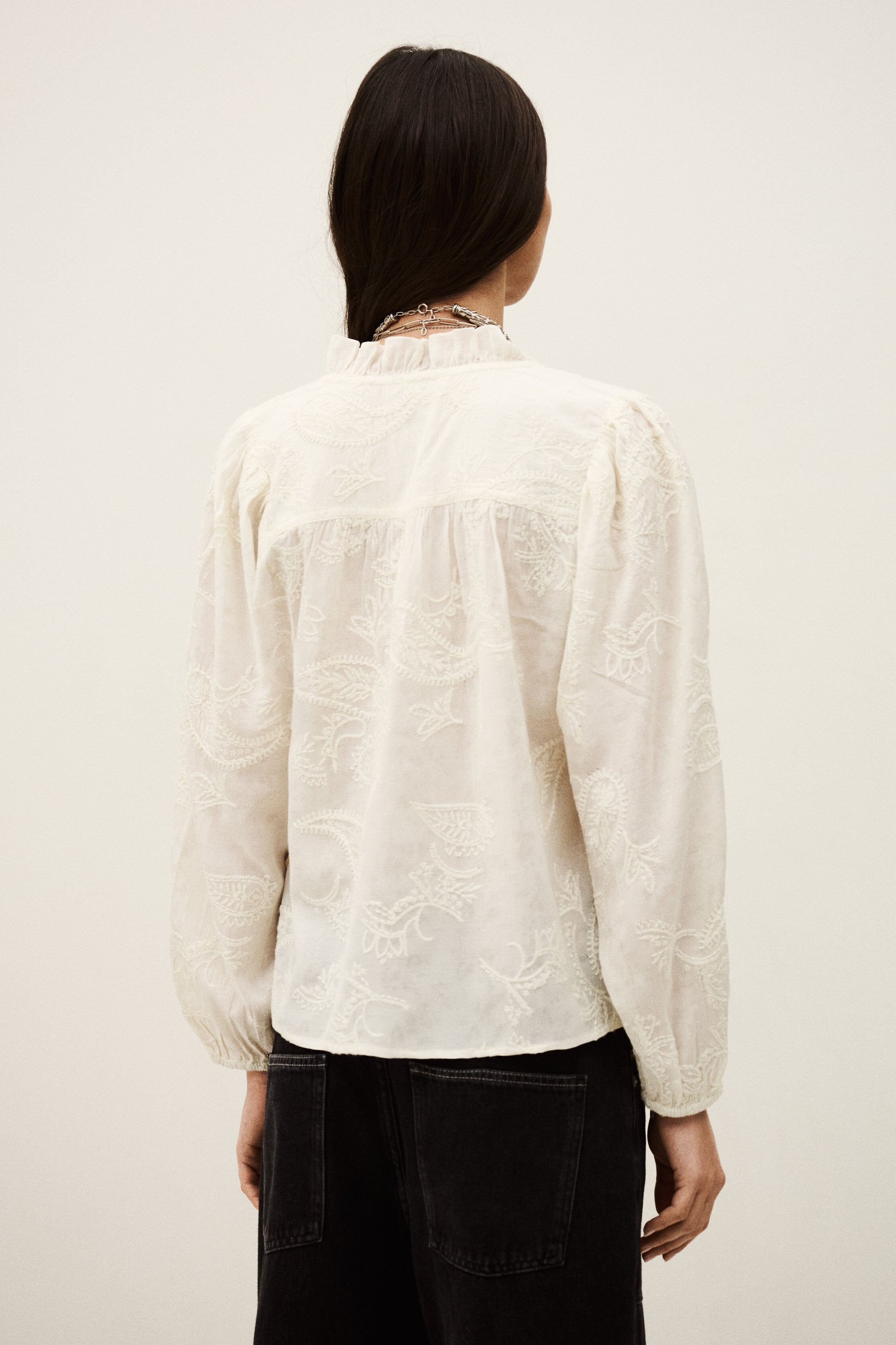 Loose-Fit Jacquard Blouse Petty Off-White // ba&sh US