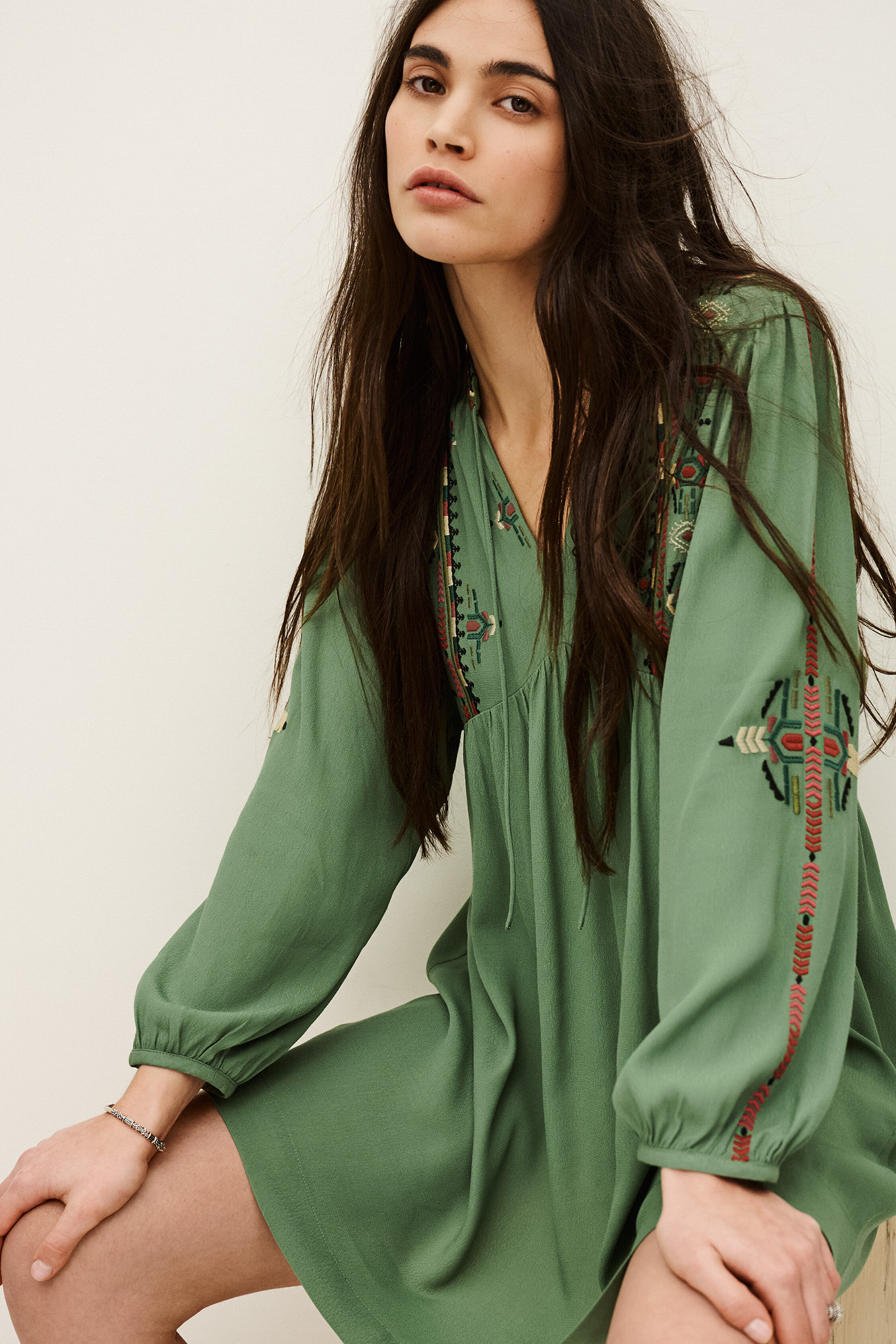 ba&sh - Henley Collar Dress Telma for Women - Green - Size L ba&sh - Henley Collar Dress Telma for Women - Green - Size L