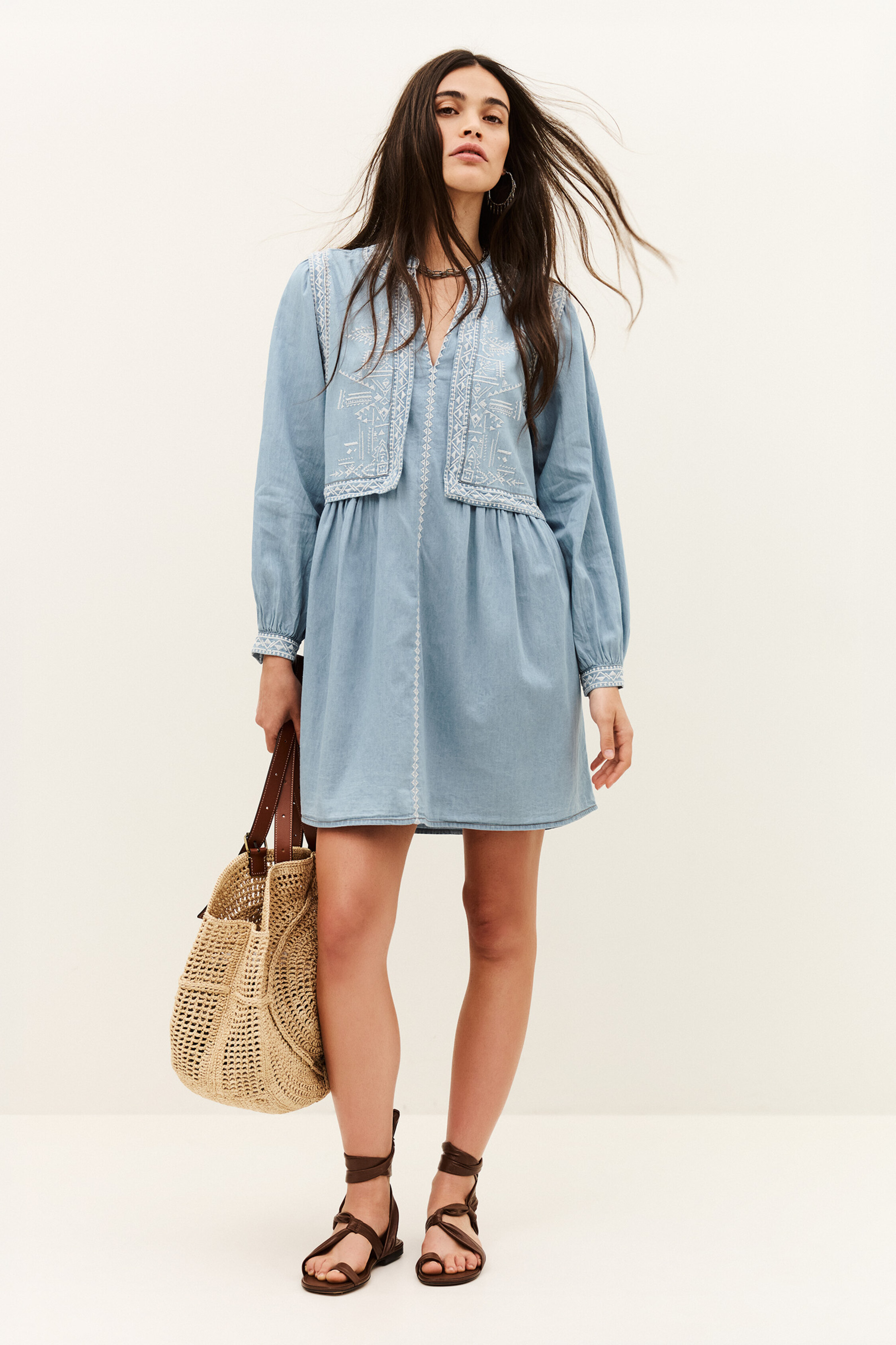 ba&sh denim dress Vayea Dress