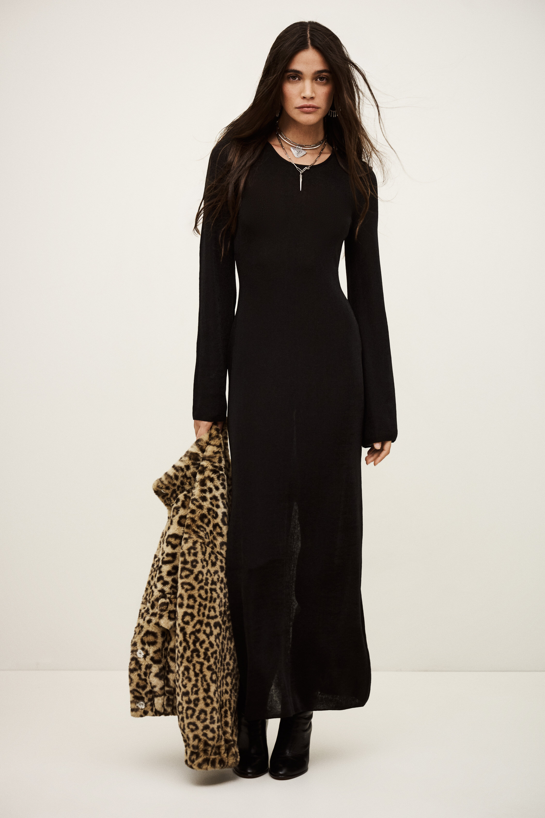 ba&sh Zimmie Maxi Knit Dress - Black