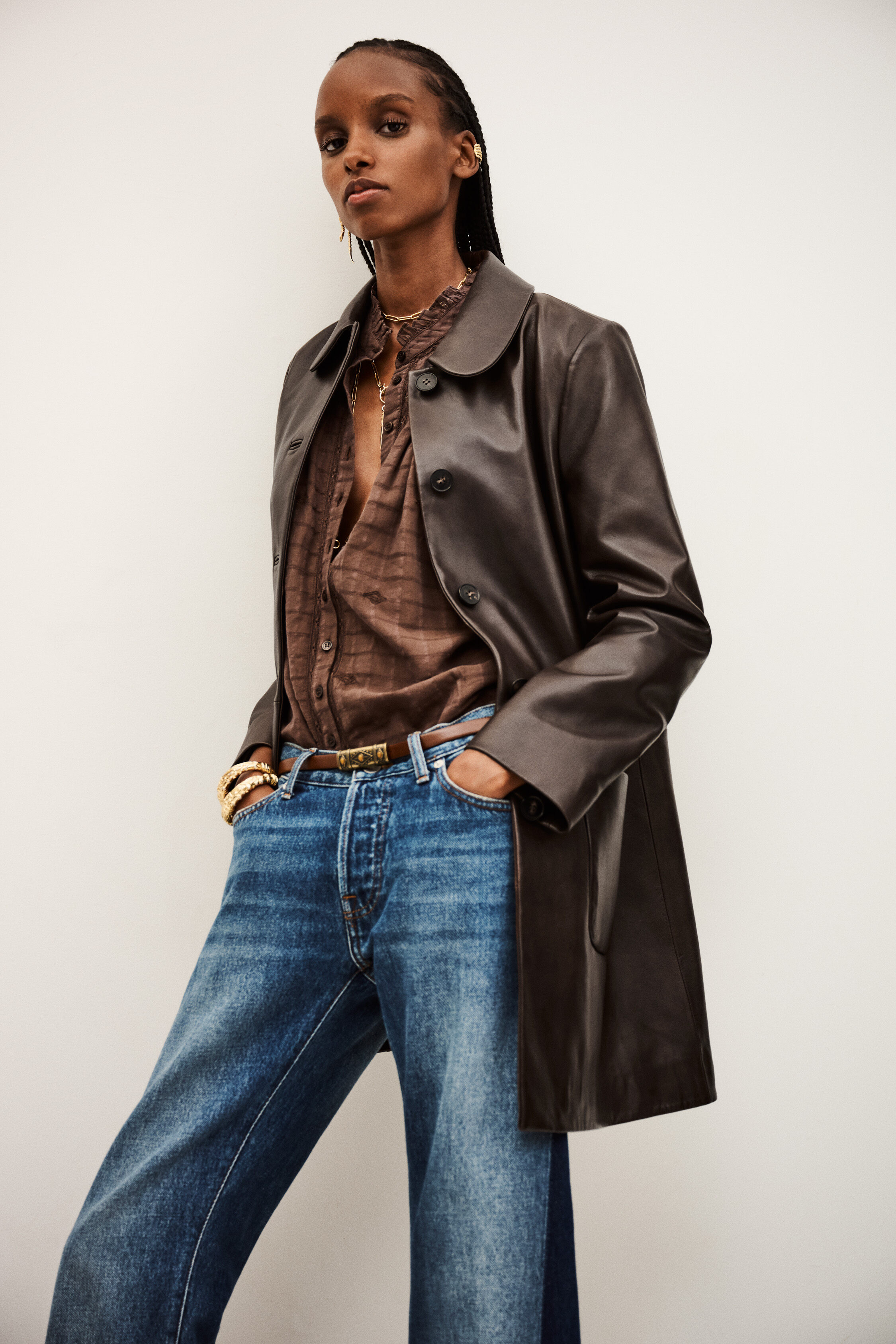 3/4-Length Coat Madie Brown // ba&sh US