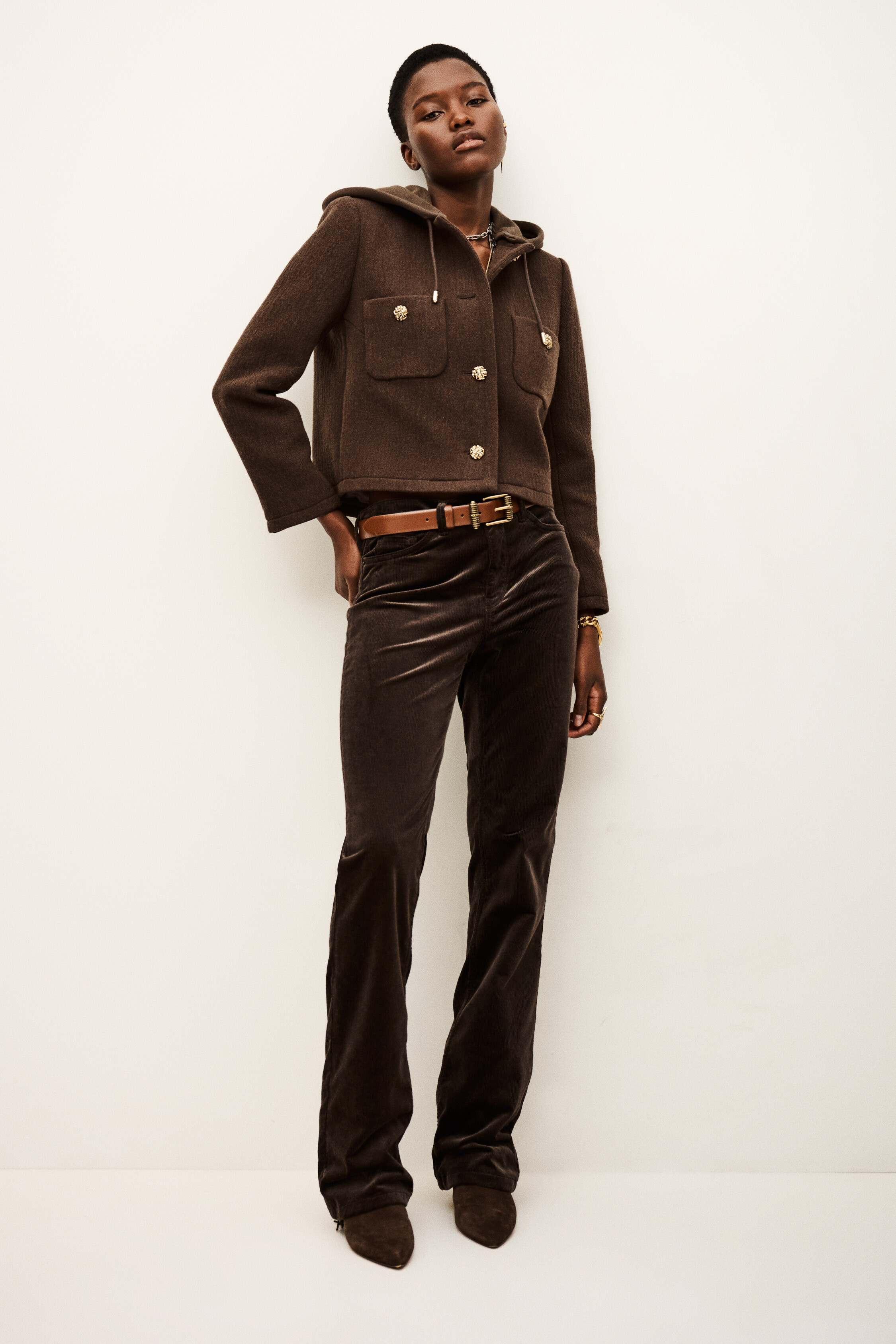 Cropped Wool Jacket Merr Brown // ba&sh SG