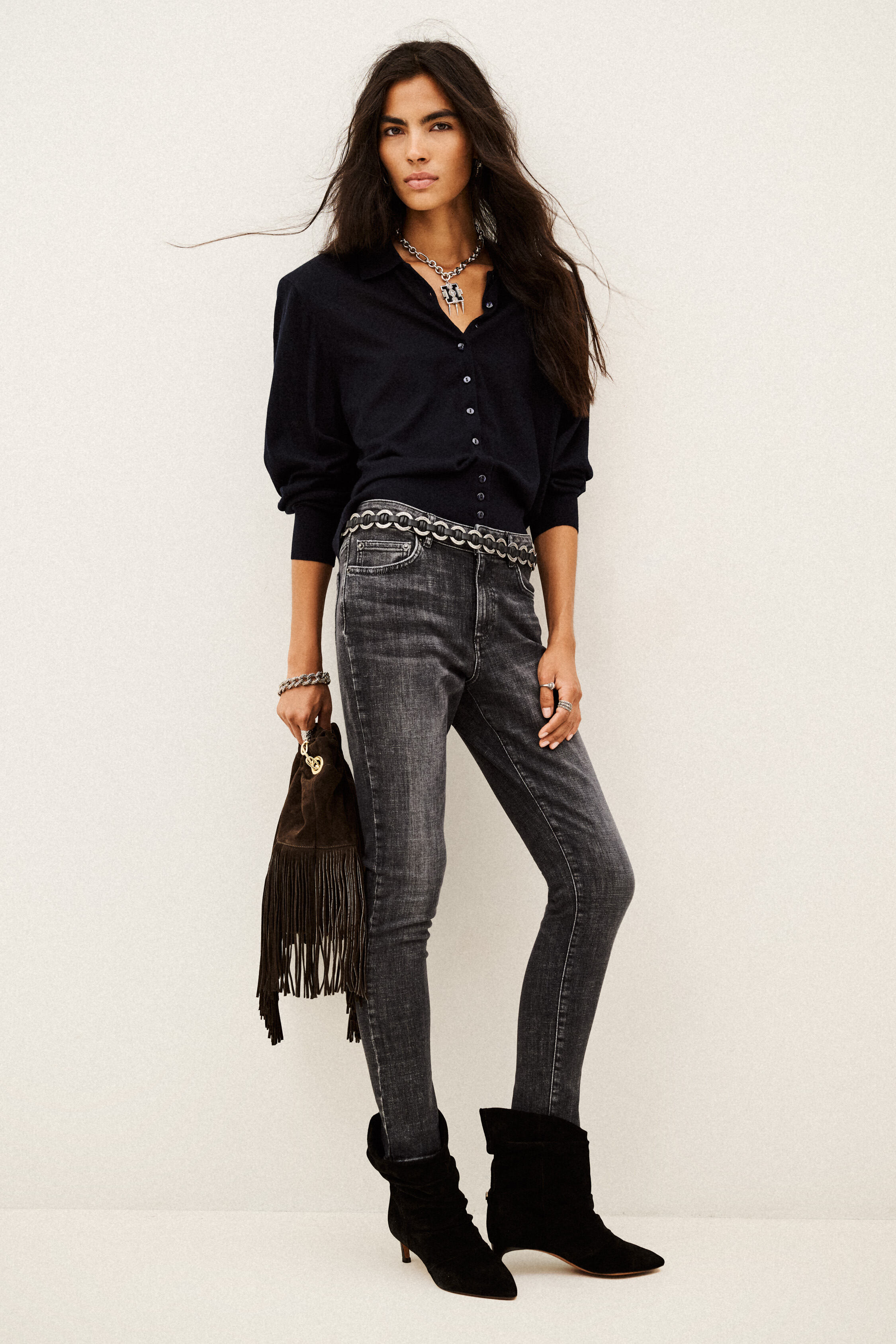 Ba&sh Jeans Niko For Woman In Grey