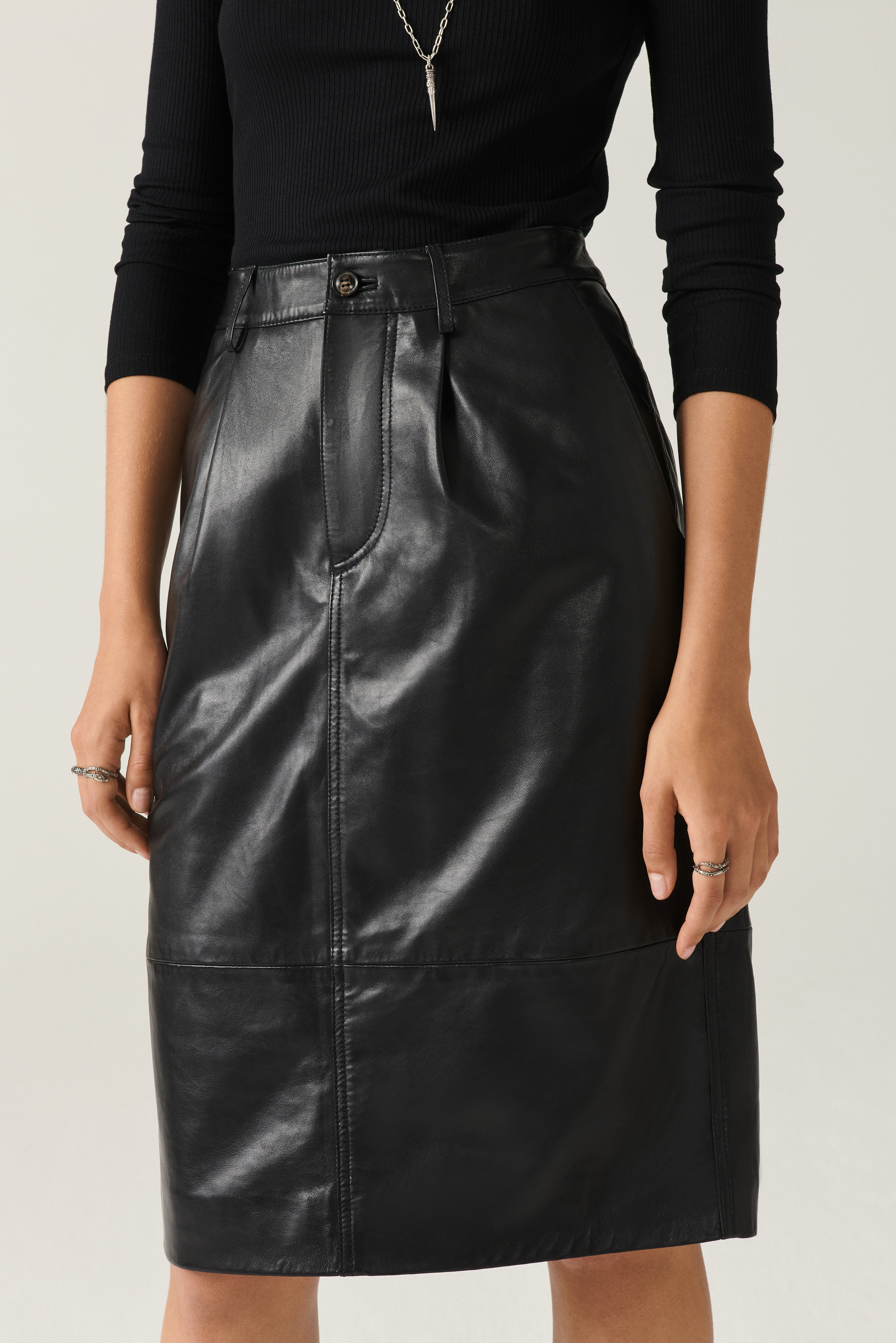 Womens Skirts Ba&sh Skirts Ba&sh Urban Leather Skirt in Black 