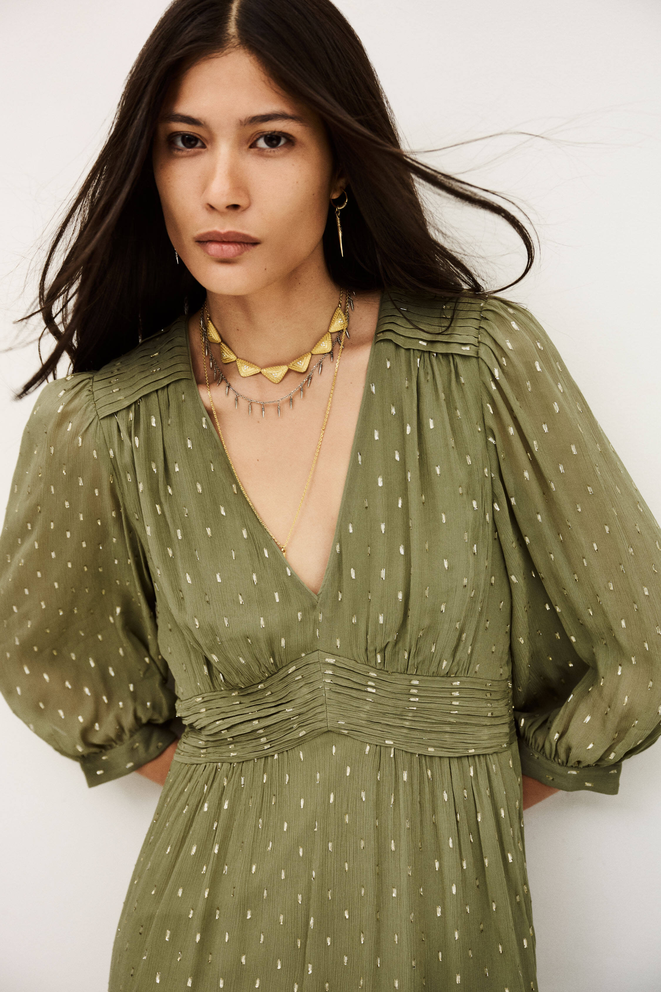 green emerald velvet dress ba&sh FANNY Dress  MAAC London