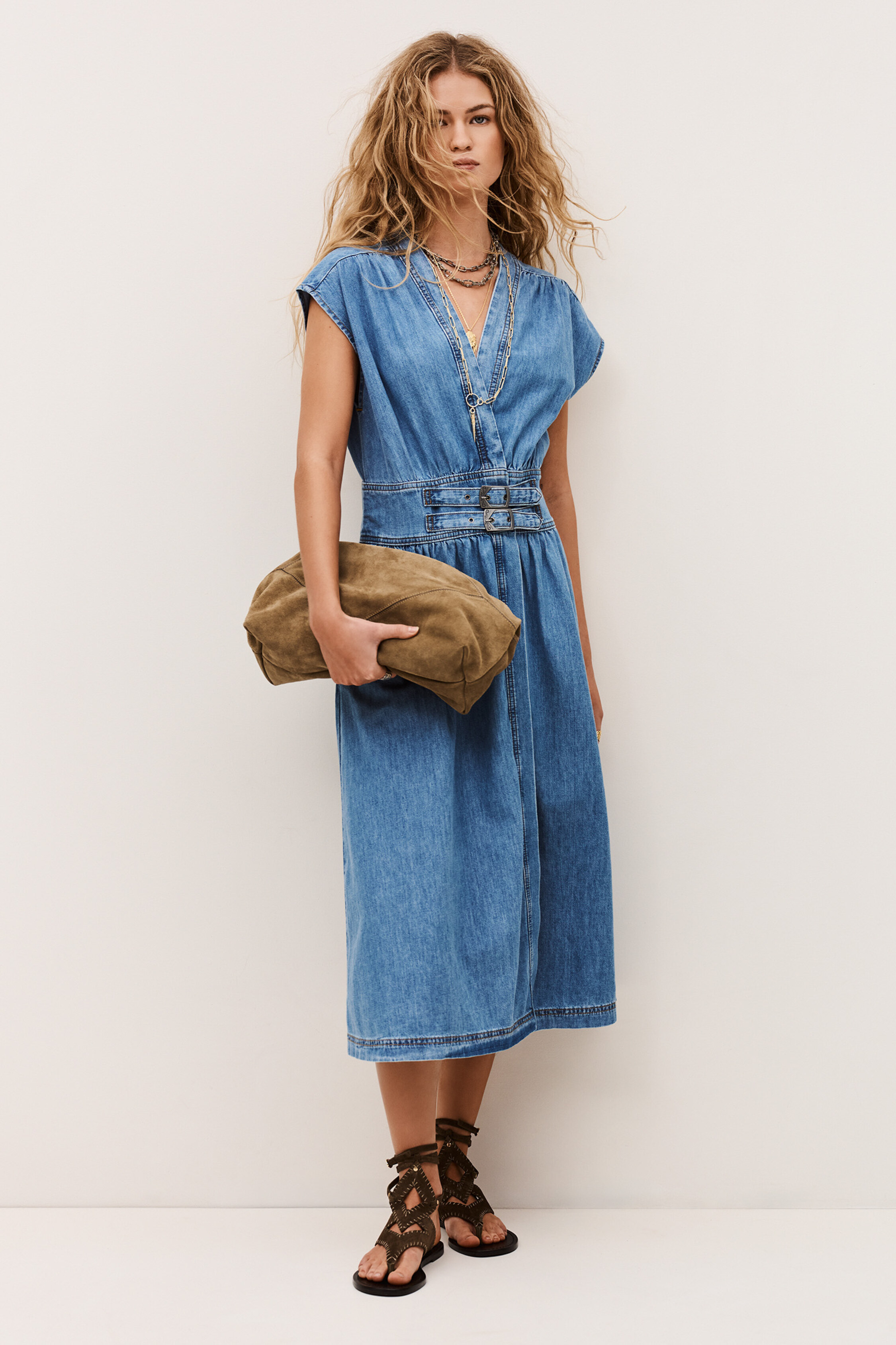 ba&sh blue dress Blue Bash Midi Dress