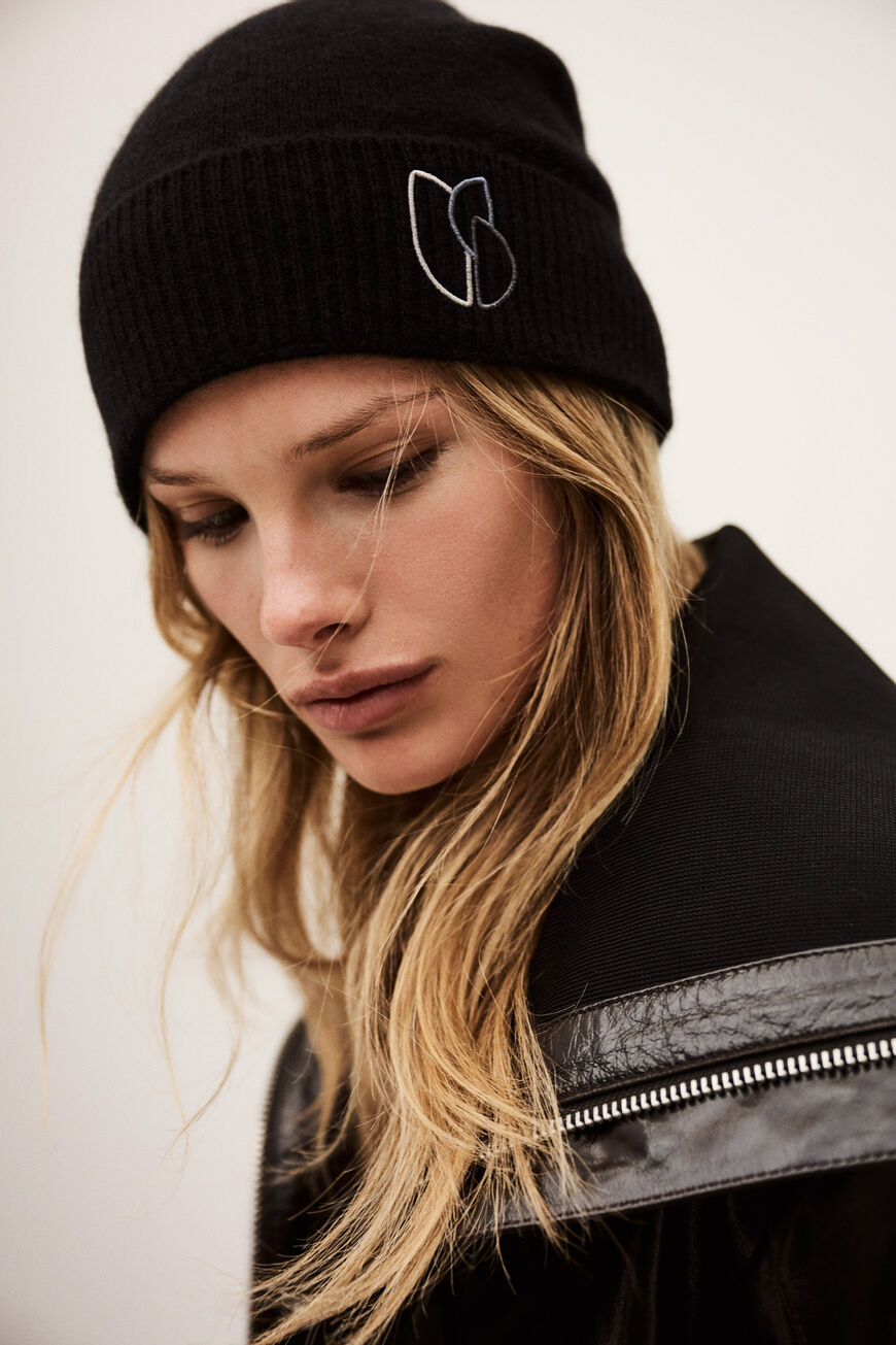 Bonnet à Revers Noir SSUR - Taille Unique - Neuf Avec étiquettes - Style Streetwear