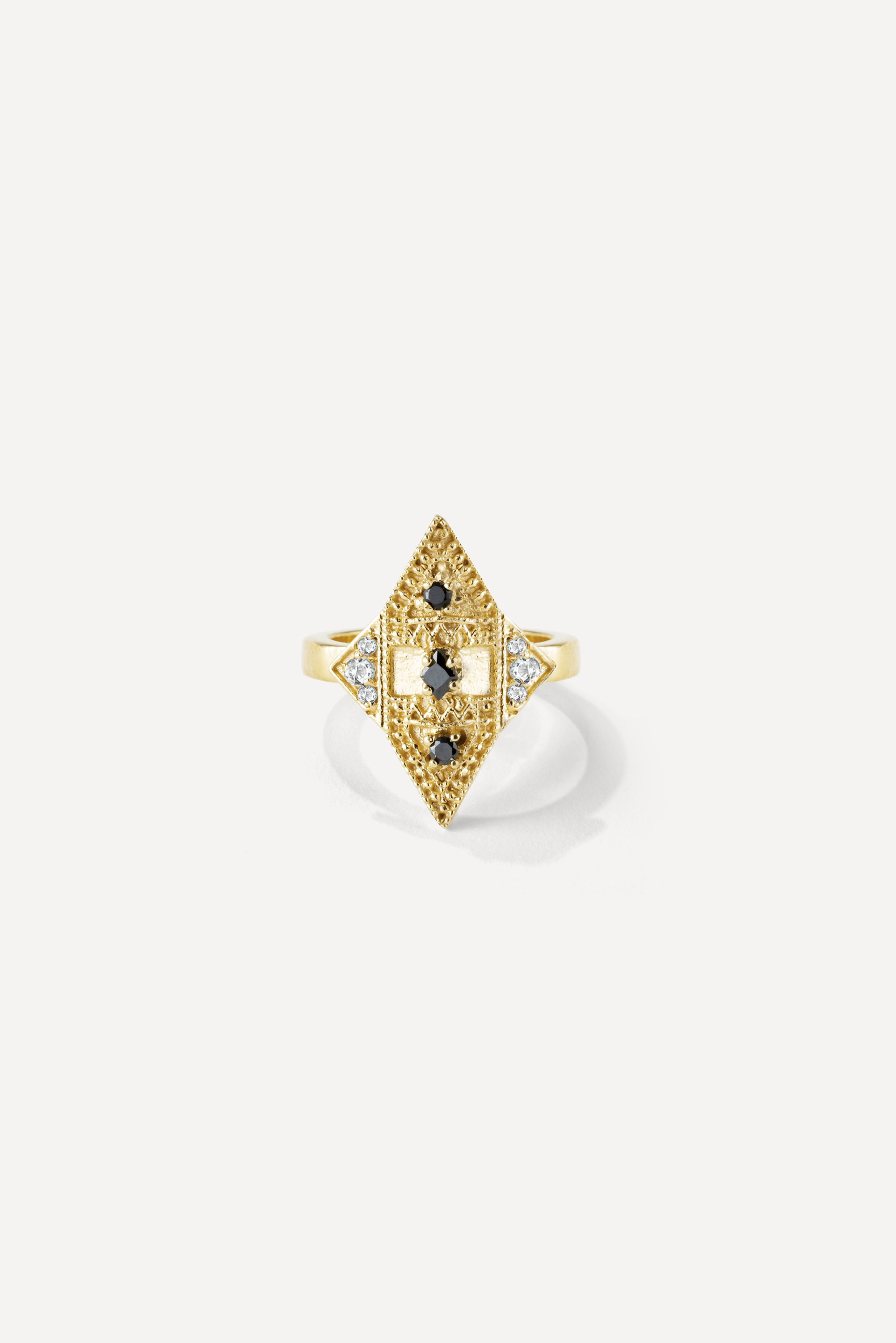 ba&sh Bague Argent Onyx Teluga Dore
