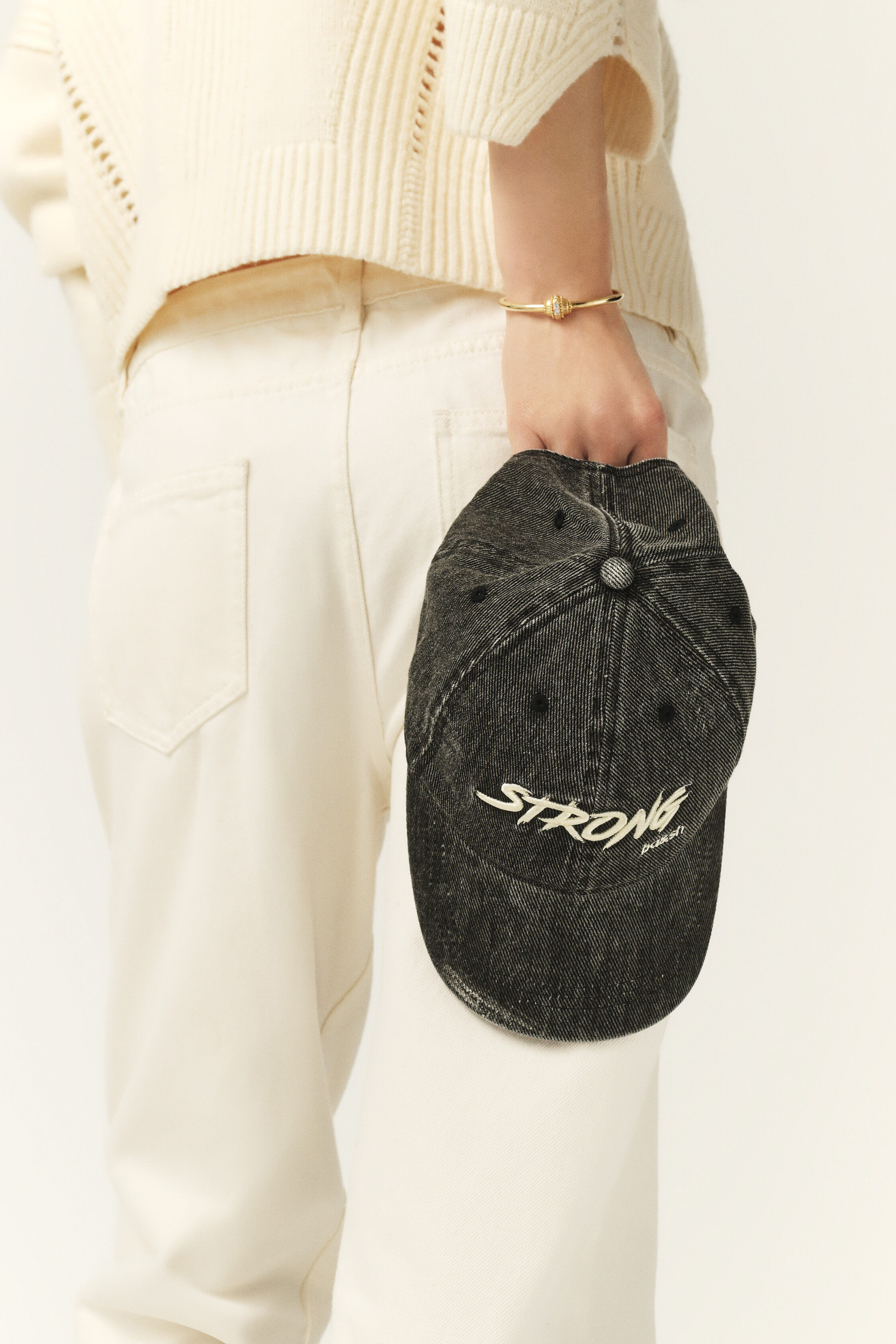 ba&sh Casquette En Coton Hissa Gris