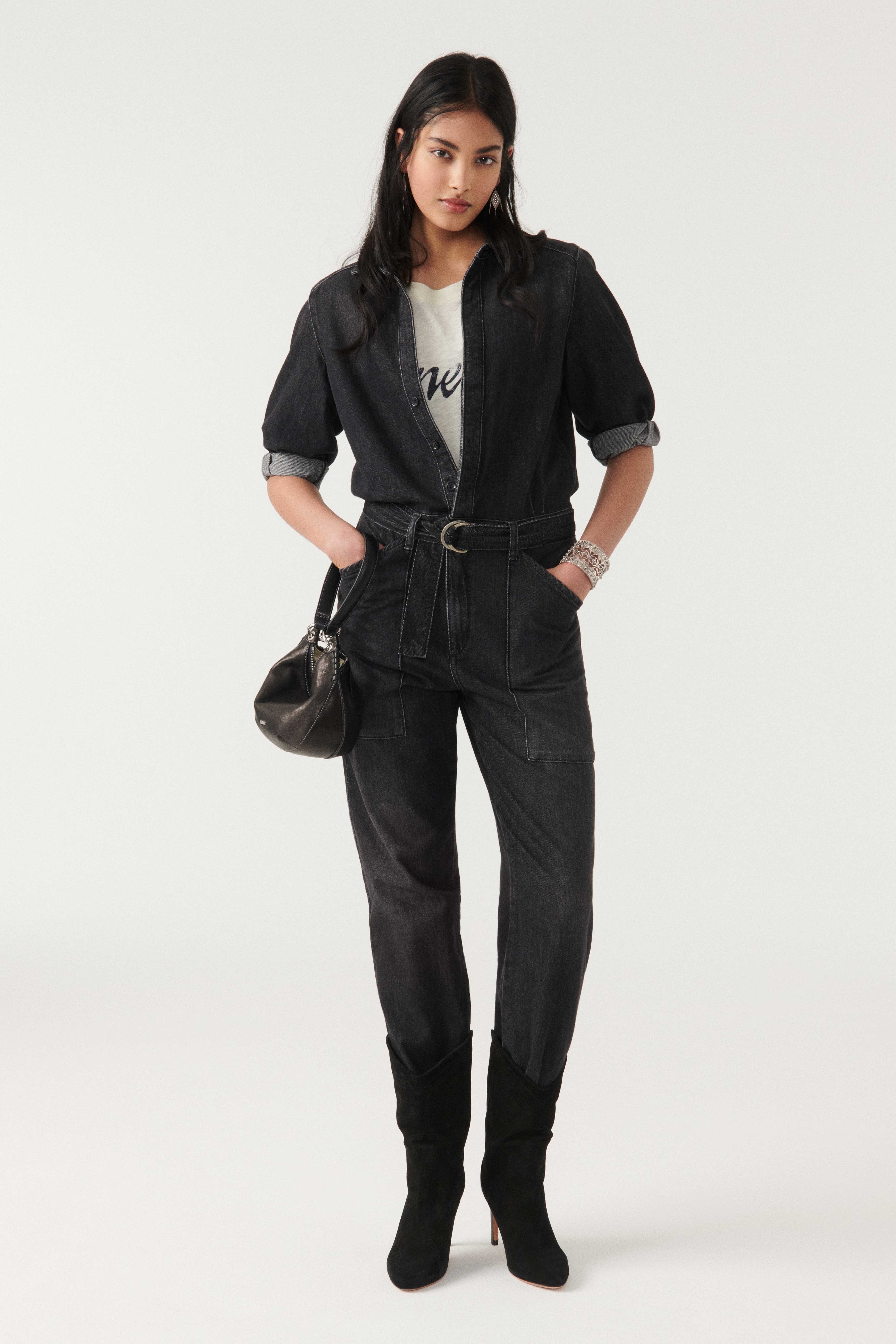 cotton denim jumpsuit FRIDA BLACK // ba&sh US